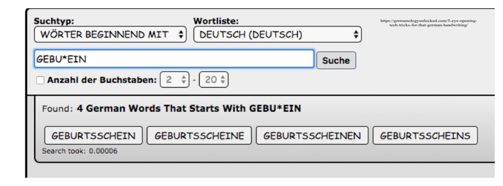German Word Form