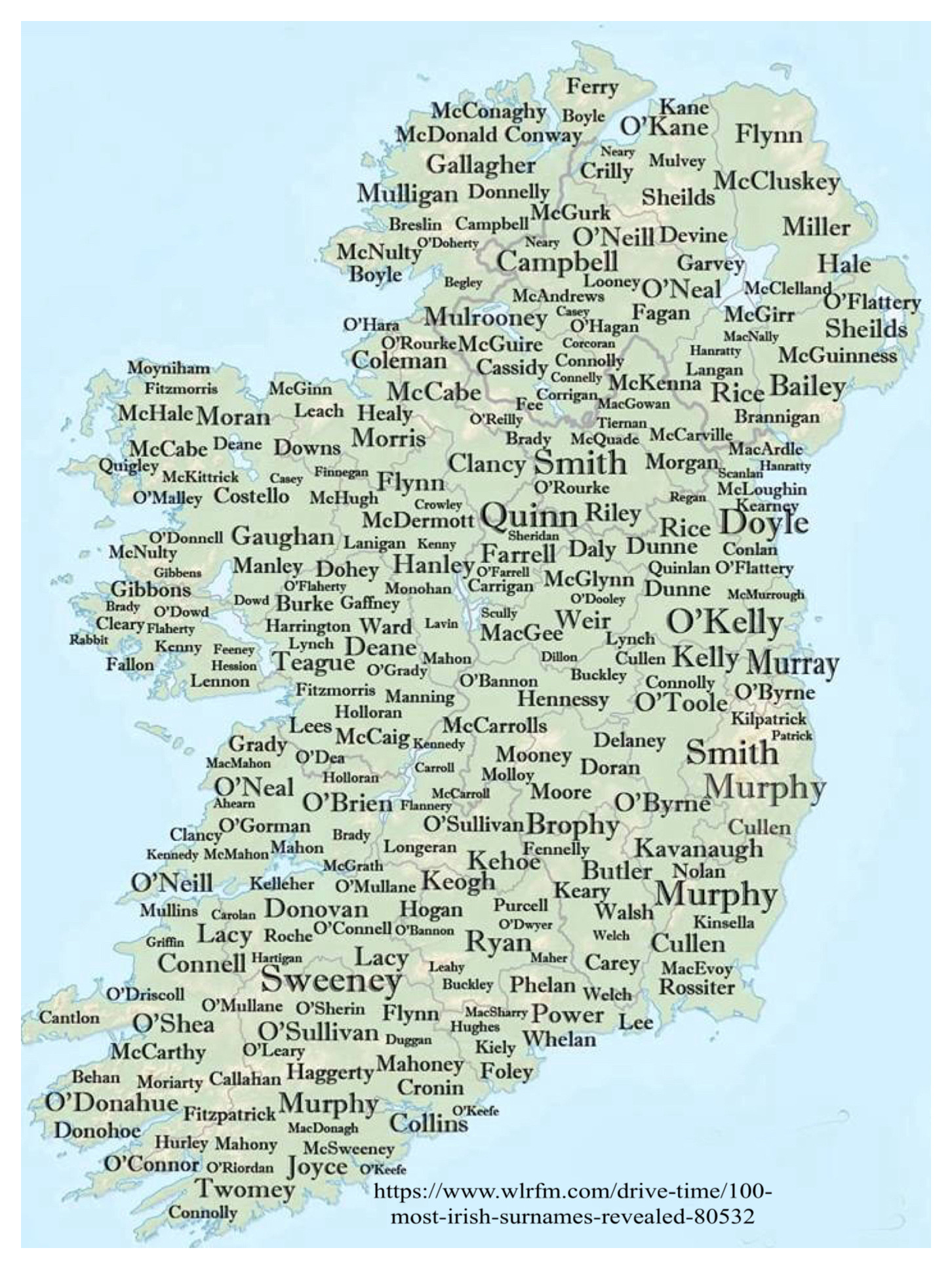 Irish Surname Map